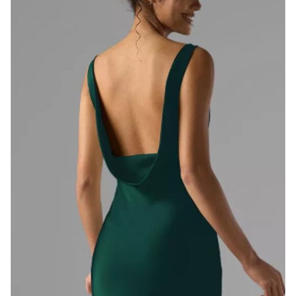 AW BRIDAL 4 S hunter green  Rachael formal wedding prom maxi dress NEW 0b15 - Picture 4 of 8